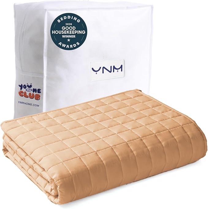 YnM King Size Weighted Blanket for Adults (88x104 Inches, 40 Pounds, Terracotta), Exclusive Smallest Compartments with Glass Beads, Heavy Bed Blanket for Two Persons of 240~390lbs on Queen or King Bed