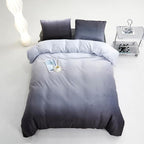 Luxlovery Grey Black Velvet Comforter Full Gradient Flannel Bedding Set Full Men Boys Grey White Winter Warm Blanket Quilts Thick Warm Modern Comforter Set