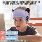 Joythink Kids Bluetooth Headband Headphones Sleep Mask Wireless Earphones Built in Thin Speaker Adjustable Sports Headset Sleep Headband for Girls Boys Toddler Children Baby Travel Study Purple