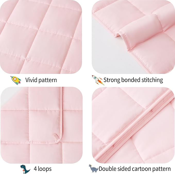 HOSUKKO Weighted Blanket - 7 lbs Pink Heavy Blanket - Breathable Blanket(41 * 60 inches, 7 lbs)
