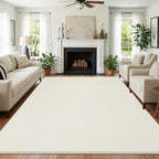 SHACOS Silky Soft Faux Rabbit Fur Area Rug 6'x9', Non Slip Washable Padded Throw Rugs, Fluffy Cozy Indoor Modern Carpet for Living Room Bedroom Dining Room Kids Room Dorm Home Decor, Cream