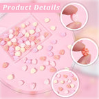 1 Box 4 Colors 80Pcs 13mm Large Acrylic Flower Beads Jasmine Flower Beads Pink Dyed Synthetic 3D Carved Coral Shell Loose Spacers for Jewelry Making Bracelet Necklace Earring Charms Decor