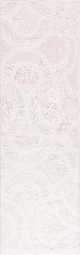 SAFAVIEH Washable Rug Faux Rabbit Fur Shag Collection - 2'6" x 8 Runner, Ivory, Slip Resistant & Easy Cleaning, Ideal for Living Room, Hallway, Foyer, Nursery, Bedroom, Boys & Girls Room (FRF872A)