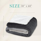 Elegant Comfort Throw Blanket, Reversible Sherpa Flannel, Ultra-Soft, Fuzzy, Cozy and Plush- All Season Lightweight Decorative Throw, 50 x 60 inches, Ombre Design Sherpa Throw, Gray