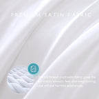 MR&HM Satin Bed Sheets, Queen Size Sheets Set, 4 Pcs Silky Bedding Set with 15 Inches Deep Pocket for Mattress (Queen, White)