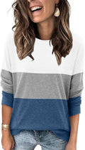 Magritta Women's Long Sleeve Leopard Color Block Tunic Comfy Crewneck T Shirt Tops Black XL