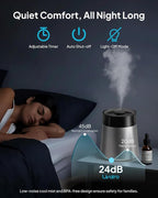 7L Ultrasonic Stainless Steel Cool Mist Humidifier for Bedroom & Large Room, Top Fill, Ultra Quiet 24dB, 3 Mist Levels, Easy Clean Dishwasher Safe Humidifier for Living Room Office