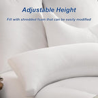 ACCURATEX Side Sleeper Pillow for Side and Back Sleepers-100% Cotton Cover Filled with Down Alternative,King Bed Pillows for Shoulder,Neck & Head Support,Adjustable Shredded Memory Foam Pillow