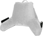 Clara Clark Reading Pillow for Kids & Teens with Shredded Memory Foam, Backrest Pillows for Reading, Watching, and Gaming, Use on The Couch, Bed, or Floor Adjustable Support, Washable Cover Light Grey
