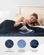 Mr. Sandman Weighted Blanket for Adults, Minky Heavy Blanket for Woman,Man Sleeping Calm, Soft and Cozy Weighted Throw Blankets, Machine Washable, 60 x 80in, 20 Pounds, Navy Blue