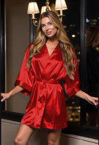 Turquaz Women's Bride Bridesmaids Silky Robe Satin Kimono Robes for Women Lingerie
