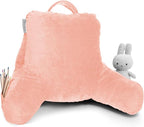 Clara Clark Reading Pillow for Kids & Teens with Shredded Memory Foam, Backrest Pillows for Reading, Watching, and Gaming, Use on The Couch, Bed, or Floor, Adjustable Support, Washable Cover Peach