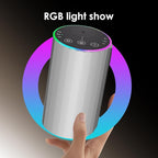 Waterless Essential Oil Diffuser, 7 Colors LED Light, Battery Powered Mini Scent Air Machine, Aromatherapy Mist Diffuser for Home Room Car Office，Black Aluminum Alloy (Silver)