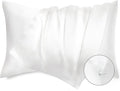 Bedsure Satin Pillowcase with Zipper, Similar to Silk Pillow Cases 2 Pack, White Satin Pillow Cases Standard Size, Silky & Soft Pillow Covers, Valentines Day Gifts for Women Men, 20x26 Inches