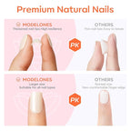 Modelones Green Press on Nails, Spring Short Square Fake Nails, Reusable Nail Kit with Nail Glue Adhesive Tabs Mini Nail File, Nails Press Ons 32Pcs16 Sizes, Women Girl Gift
