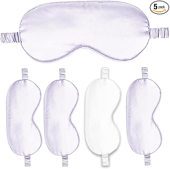 Sleep Masks 5PACK Silk Eyes Cover Satin Eye Mask Silky Blackout Soft Blindfold Sleeping Eyeshades Covers Bridesmaid Gifts