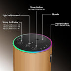 Waterless Essential Oil Diffuser, 7 Colors LED Light, Battery Powered Mini Scent Air Machine, Aromatherapy Mist Diffuser for Home Room Car Office，Black Aluminum Alloy (Gold)