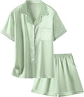 Girls & Womens Satin Pajamas Set, Silk Button-Down Sleepwear 2 Piece Nightwear, 3 Years - Women XXL