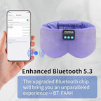 Joythink Sleep Headphones Bluetooth Sleep Mask Silk Headband Earphones Bluetooth Eye Mask for Sleeping On Side Blackout Soft Sleep Earphones Music Kids Children Eye Cover Purple