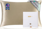 ZIMASILK 100% Pure Mulberry Silk Pillow Cases for Hair and Skin, Soft, Hypoallergenic & Smooth, Both Sides Grade 6A Silk, with Hidden Zipper, Gift for Women Men,1pc (King 20''x36'',Taupe)