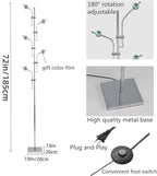 NKU Sunset Floor Lamp Projector 5 Head Multi Head Floor Light with Replaceable Filters Ambient Mood Lighting for Bedroom, Living Room 72in Chrome Unique Modern Colorful Sunset Lamp with Halo Effect