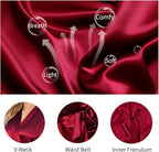 Lovasy Women's Satin Robes Silky Short Robe Lightweight Sleepwear Bride Bridesmaids Bathrobes Dressing Gowns Loungewear S-XXL