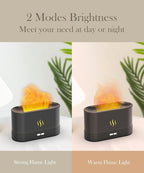 Flame Air Diffuser Humidifier,Upgraded Scent Diffuser for Essential Oils,Ultrasonic Aromatherapy,Fire Mist Humidi with 2 Brightness,Auto-Off Function for Room Home Office(Black)