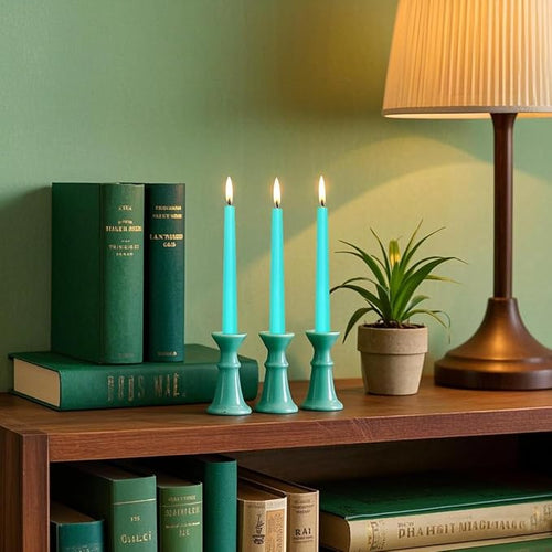 12-Pack Mint Green Taper Candles, 10 Inch Unscented Dripless Candlesticks, Long-Lasting Burn Time of 7-8 Hours, Perfect for Home Décor, Spring and St. Patrick's Day