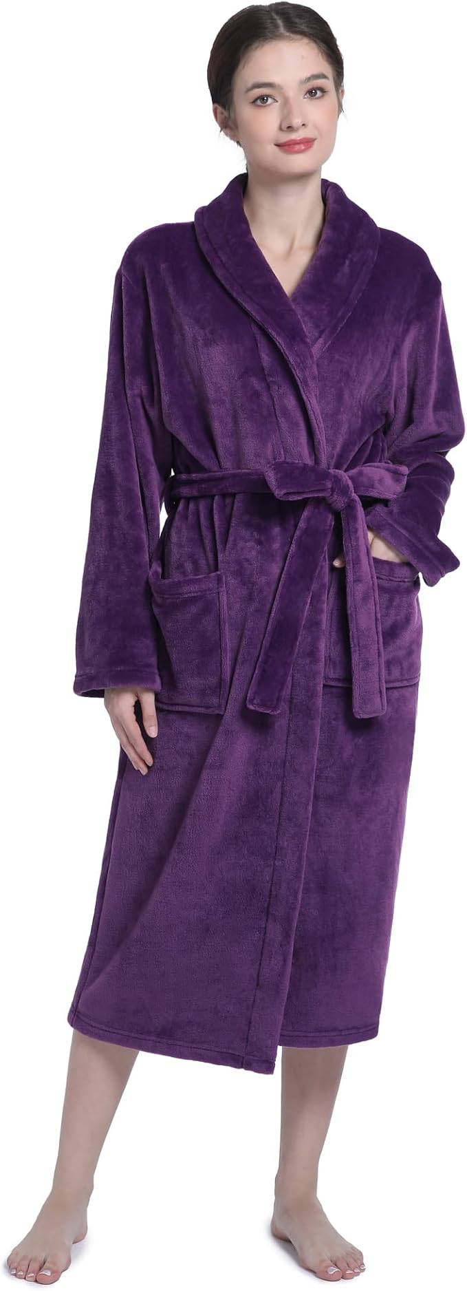 Plush Soft Robes for Women, Premium Fleece Womens Robe Cozy Warm Bathrobe