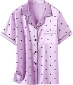 Girls & Womens Satin Pajamas Set, Silk Button-Down Sleepwear 2 Piece Nightwear, 3 Years - Women XXL