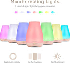 Homeweeks Diffusers, 100ml Colorful Essential Oil Diffuser with Adjustable Mist Mode,Auto Off Aroma for Bedroom/Office/Trip (100 ML 1 Pack)