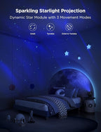 Govee Star Light Projector with 3 Aurora Flowing Effects, Works with Matter, Alexa and Google Assistant, 52 Scene Modes, 18 White Noise Options, LED Night Light Projector for Bedroom, Without Plug