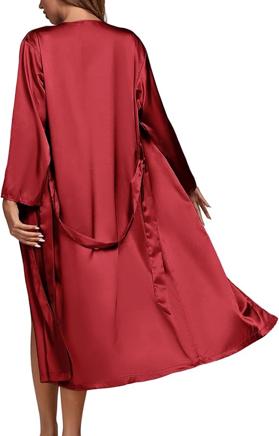 OPOIPIN Women's 3 Piece Pajama Set Sexy Cami Top and Shorts with Robe Sleepwear Loungewear Set