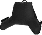 Clara Clark Reading Pillow for Kids & Teens with Shredded Memory Foam, Backrest Pillows for Reading, Watching, and Gaming, Use on The Couch, Bed, or Floor, Adjustable Support with Washable Cover Black