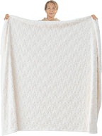 NEWCOSPLAY Super Soft Throw Blanket Off White Love Premium Silky Flannel Fleece 3D Heart Checkered Lightweight Bed Blanket All Season Use (Off White Love, Throw(50"x70"))