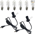 Salt Lamp Cord with 6 Pcs 15W Bulbs 5 Feet Long Replacement for Himalayan Salt Lamp Salt Rock Lamp String Light with Dimmable Switch and Butterfly Clip Power Cord