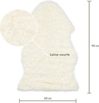 Nordic Sheep Real Sheepskin Rug Short Hair 2x3 ft | Bedside Rugs for bedrooms, Sofa, Chair or Dining Table | Each Sheepskin is Unique and Created by Nature | Small Fluffy Rug in White