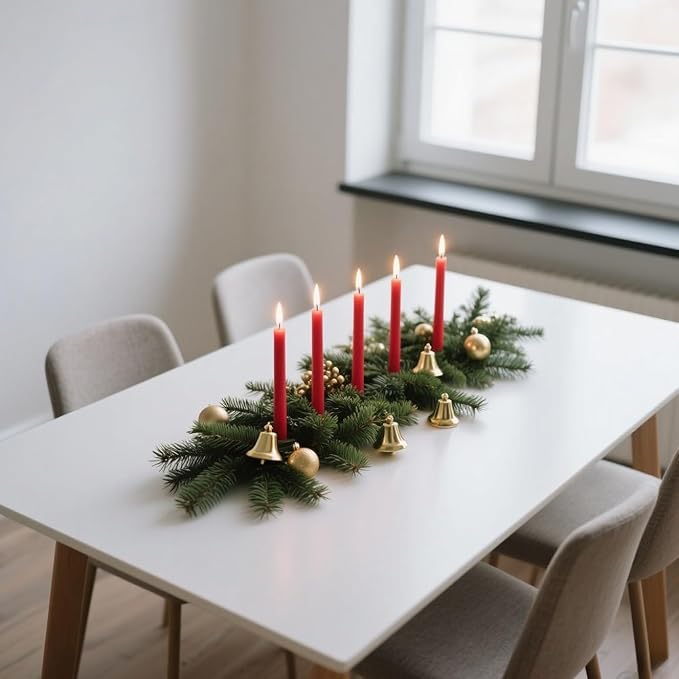 12-Pack Red Taper Candles, 10 Inch Unscented Dripless Candlesticks, Long-Lasting Burn Time of 7-8 Hours, Perfect for Christmas Home Décor Wedding Dinner