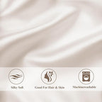 Vielit King Satin Pillowcase for Hair 2pc,Similar to Silk Pillow Cases,Easier Care Than Silk Pillowcase Gifts for Women Men,Beige,20x36 & Envelope Closure and 2 Satin Scrunchies