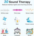 Wkzay White Noise Sound Machine: 30 Non-Looping Sleep Sound Therapy for Adults - Noise Canceling for Bedroom, Adjustable Night Light & Timer, Built-in Alarm Clock