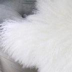 Genuine Tibetan/Mongolian Lambskin Sheepskin Hide Pelt Fur Throw Area Rug Plate Wool Carpet Sheep in Bedroom, Living Room 3.5x2Ft (White)