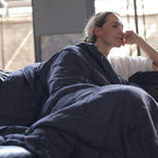 YnM Weighted Blanket,Heavy 100 Percent Oeko-Tex Certified Cotton Material(Dark Grey, 80''x87'' 30lbs), Two Persons(140~240lb) Sharing Use on Queen/King Bed | A Duvet Included