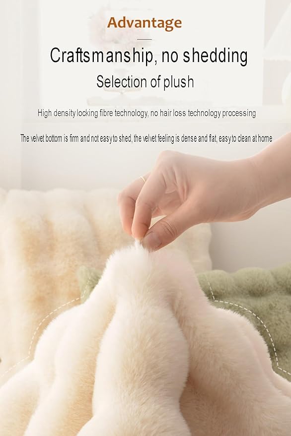 KXCR Soft Bedroom Rug Faux Fur Living Room Fluffy Area Carpet Home Decor Floor Mat Fluffy Plush Carpets Bedside Rugs for Kids Room Decoration (Color : White, Size : 50X80cm)
