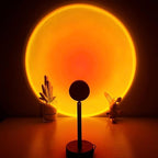 Sunset Lamp Projection Spotlight with Remote RGB 16 Colors for Influencer Video, 360 Degree Rotation Sunset Light Projector, Rainbow Projection Lamp LED Night Light for Bedroom, Party, Photography