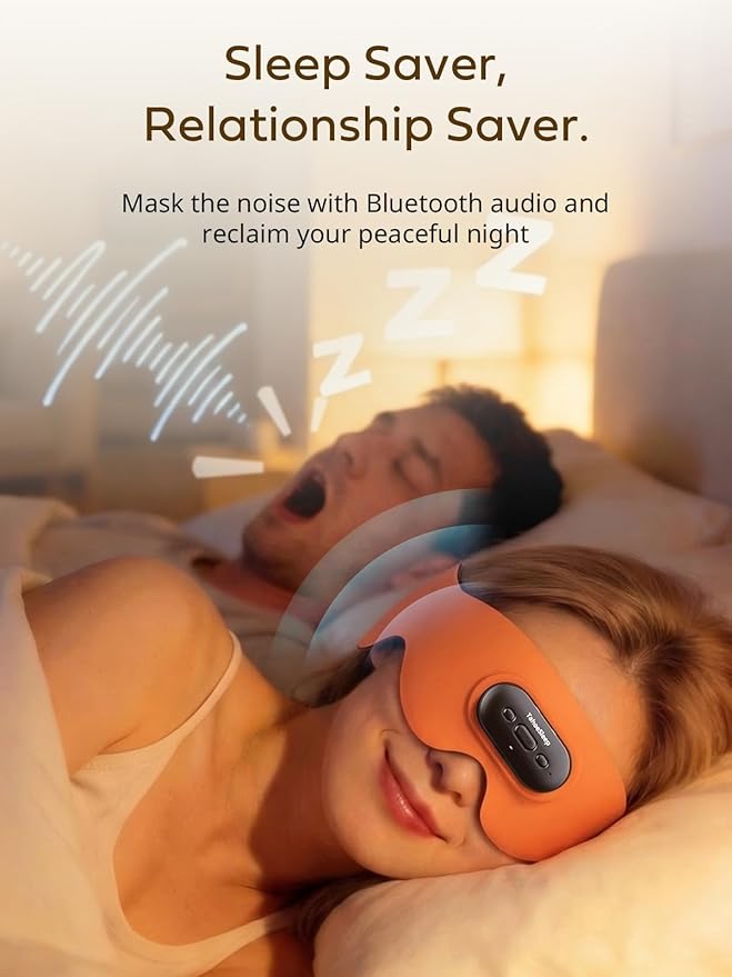 Sleep Headphones for Side Sleepers, Ultra-Thin Adjustable Stereo Speakers, Sleep Mask with Bluetooth 5.4, 64-Hour Ultra-Long Battery Life for Sleeping, Travel & Meditation, Unique Gift