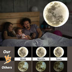 Upgraded Non-Fade Moon Projector Night Light, USB Powered Moon Lamp with 3 Lighting Colors, Brightness Adjustable Atmosphere Night Light Projector, Gift for Kids Couples Wall Ceiling Decor