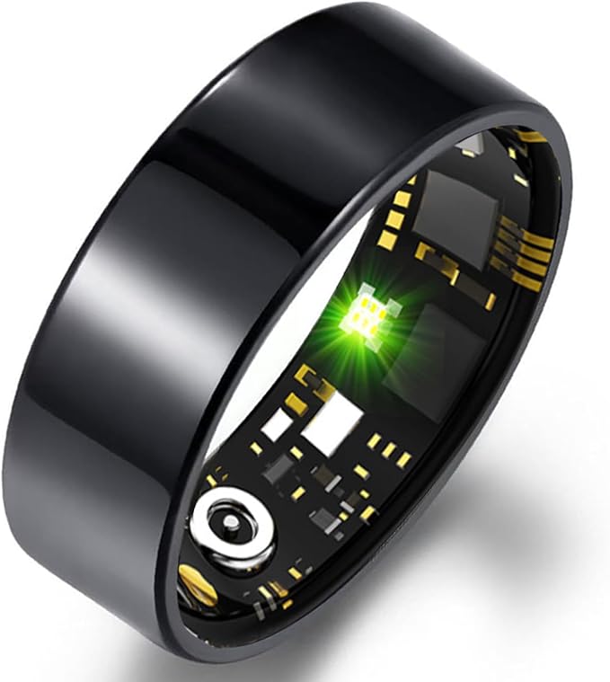 Smart Ring Health Tracker for Women Men, Sleep Tracker with Heart Rate,SpO₂,Blood Pressure, Fitness Ring for Activity Monitoring, No Subscription, Step Tracker Ring for ios&Android (Black, #10)