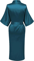 Womens Long Silky Robe Satin Kimono Robes Silk Bathrobe for Wedding Party Full Length Dressing Gown