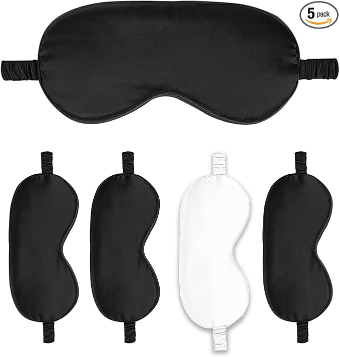 Sleep Masks 5PACK Silk Eyes Cover Satin Eye Mask Silky Blackout Soft Blindfold Sleeping Eyeshades Covers Bridesmaid Gifts