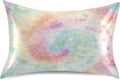 Satin Pillowcase for Hair and Skin, Tie Dye Silk Pillowcase Soft and Cozy Body Pillow Covers, King Size Satin Pillow Cases with Envelope Closure(20x40 Inch), 1PC